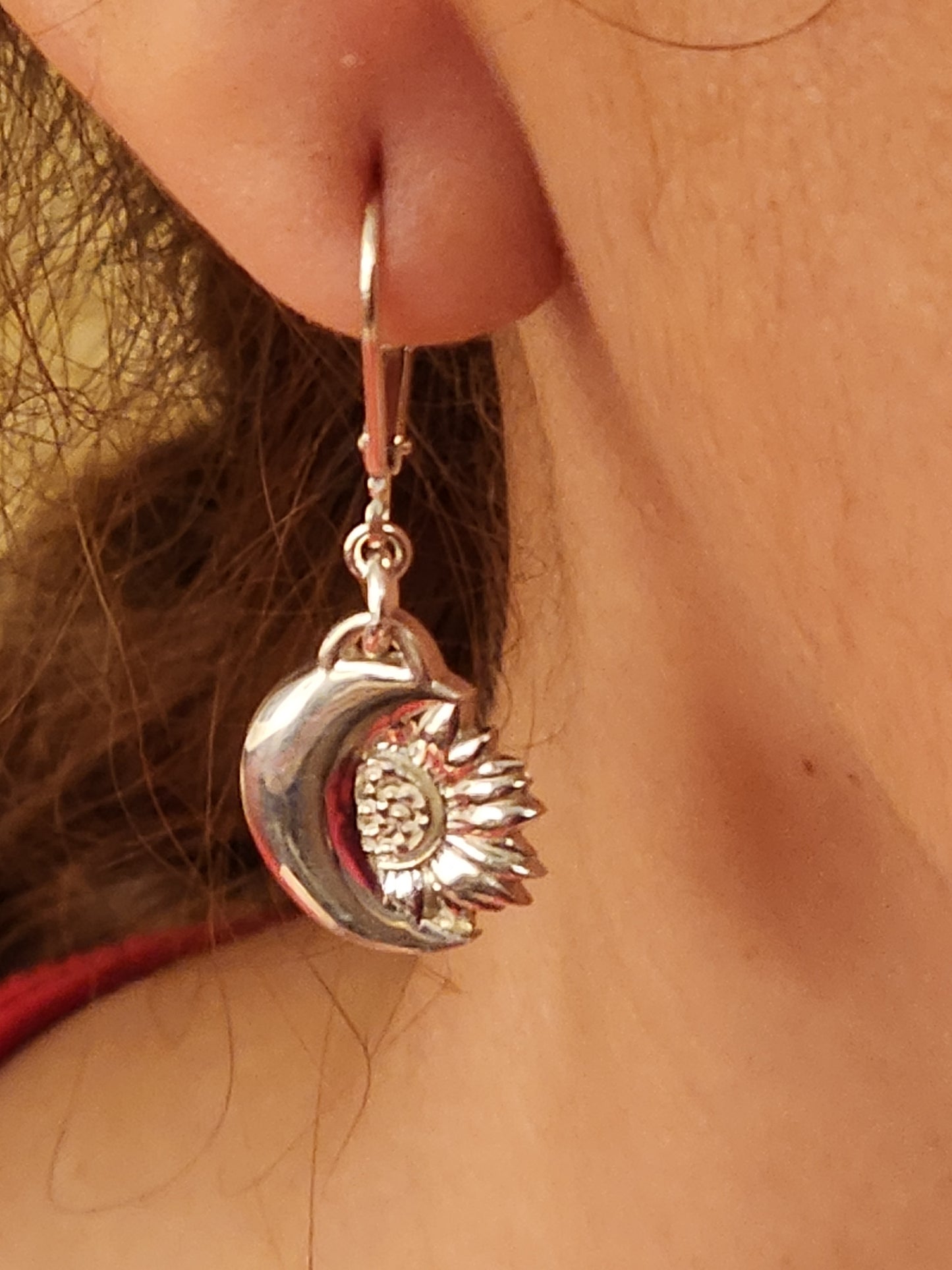 Sunflower Moon Earrings with Lever back