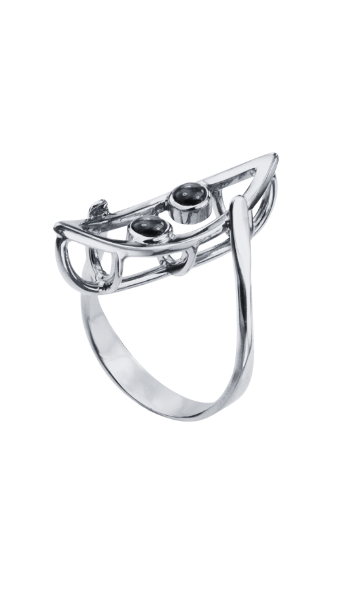 Canoe in Motion in Sterling Silver