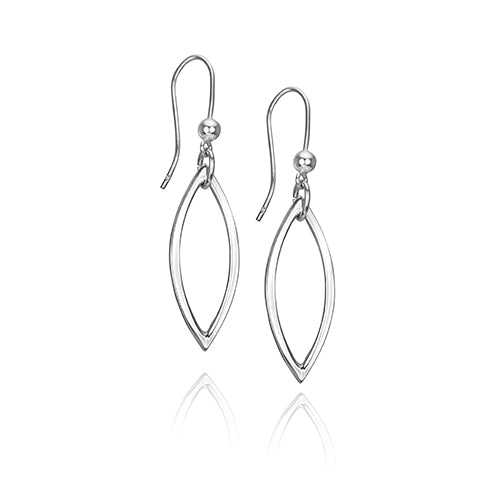 Lentil Shape Sterling Silver Earrings - Kayak, Canoe or Eye of God  Earrings available in Rose, Yellow or White gold