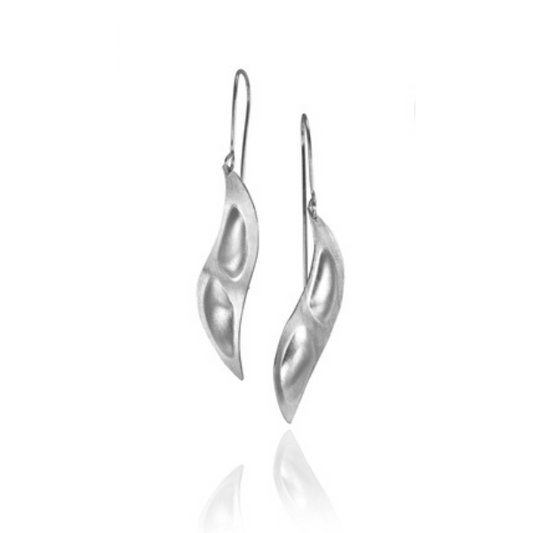 The Northern Light Series is inspired by the dance of the northern lights across the night sky and humanity's spiritual dance with "Self". The shapes represent a person dancing with the "One". The matt finish of the sterling silver piece and the whole shape captures the shimmering light of the northern lights. The pieces share an experience of spirit and aliveness.