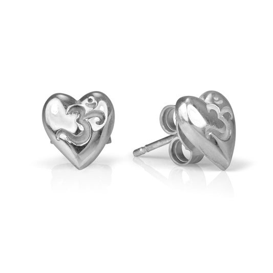 OM Heart Earrings