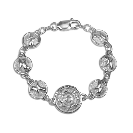 Sterling Silver Together Bracelet.   Represents coming together in relationships, in family, in team building, with oneself.  You can start with one, then add another and another.   Great for family, Love ones, and Mother's Day.  Also available as earrings with studs, ear hook and lever backs and clip ons.