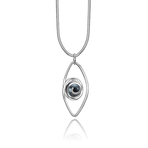 Spiral into Leaf - Small Pendant with Pearl