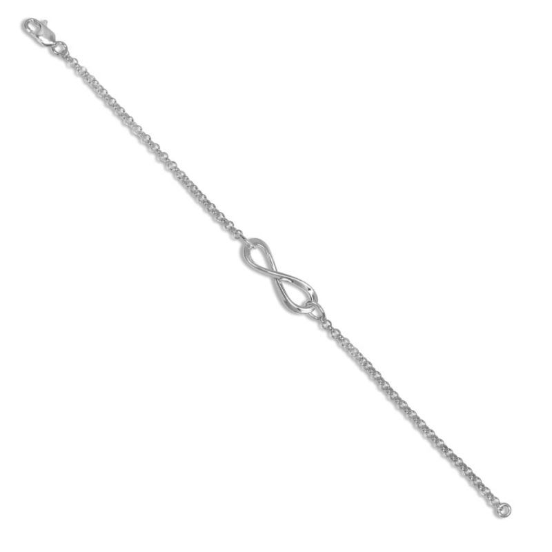 Single Infinity with Rollo Chain in Sterling Silver.  Symbolizing Limitlessness and eternity and eternal Love  Would you like to be reminded that you are alive with endless possibilities?  Be The Infinite ...... Be here Now