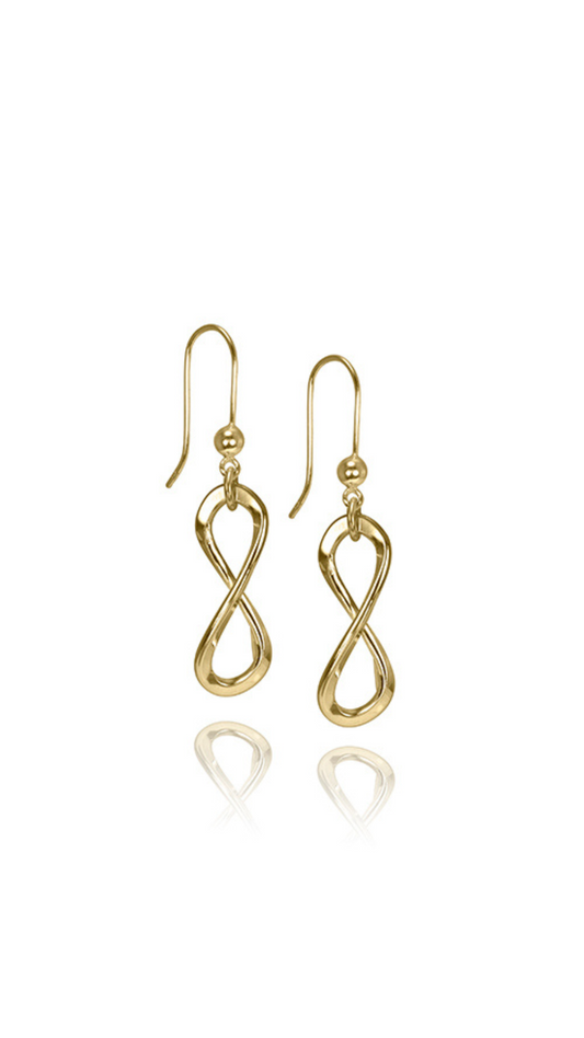 Infinity Earrings - 14 KT Gold With Ear Hook