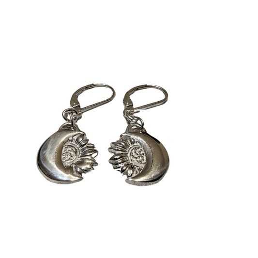Sunflower Moon Earrings with Lever back