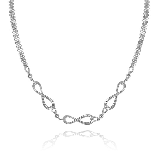 Tripple Infinity Necklace in Sterling Silver. (3 Pieces) Symbolizing Limitlessness, eternity and infinite Love. Great Mother's Day Gift.  Many mother's have this necklace on their wish list. Would you like to be reminded that you are alive with endless possibilities? Would you like to express with a gift of infinite Love? Be The Infinite ...... Be here Now Contact for different amount of pieces. Infinities available in Rose, Yellow or White gold or Rose Gold plated and Sterling Silver