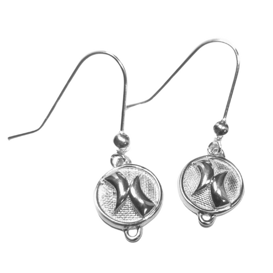 Sterling Silver Together Earrings  Available as earrings with studs, ear hook and lever backs and clip ons.   Represents coming together in relationships, in family, in team building, with oneself.  The pendants, earrings and bracelets are Great gift ideas for Mother's Day especially for a mother who loves to bring her family together.